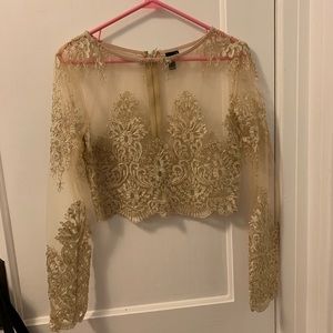 Long sleeve formal crop top